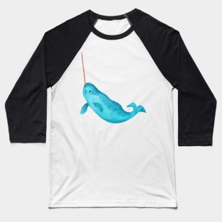 Aqua Narwhal Landscape Baseball T-Shirt